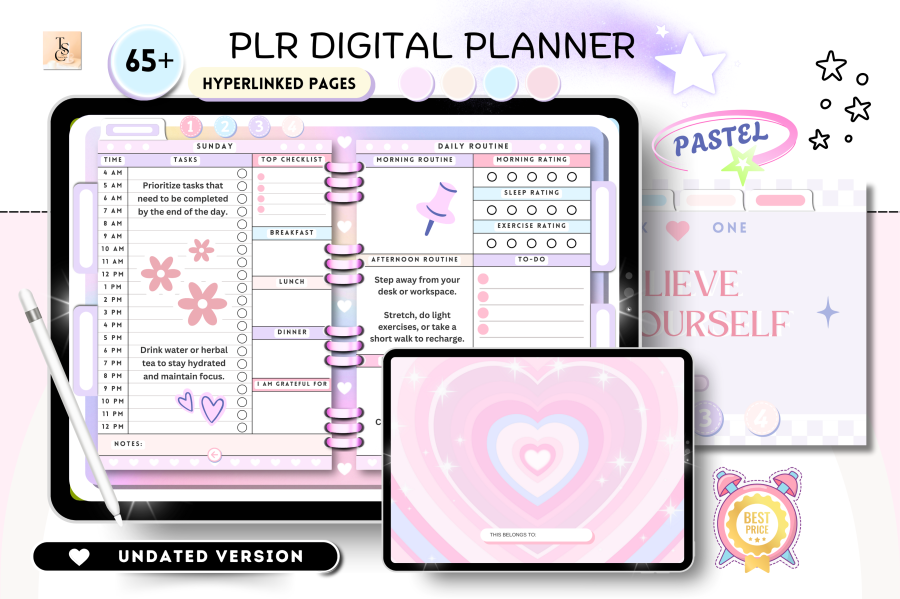 Hyperlinked Digital Planner Template for Canva