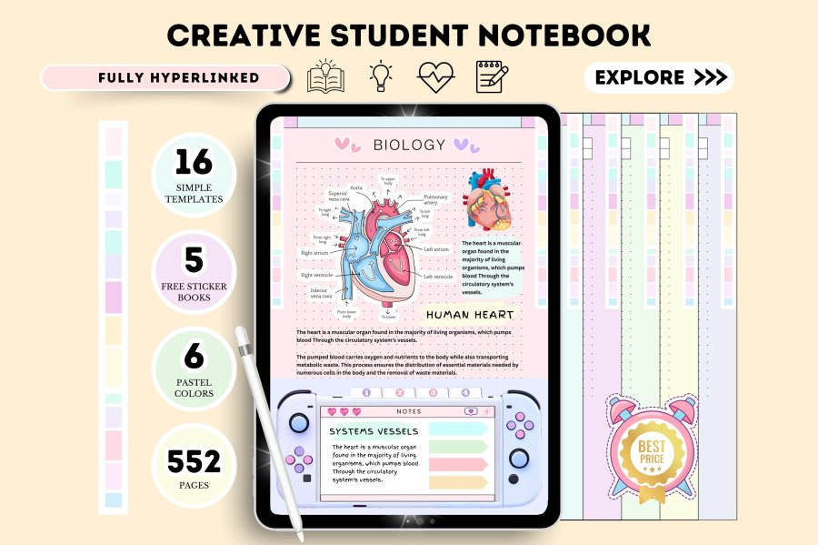 Hyperlinked Digital Notebook for GoodNotes