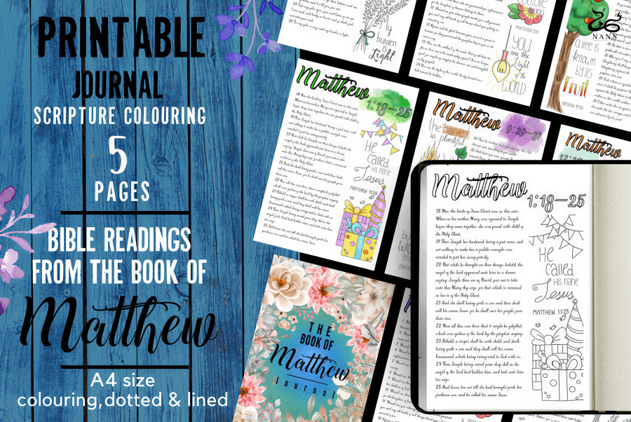 Bible Study Coloring Journal for Matthew