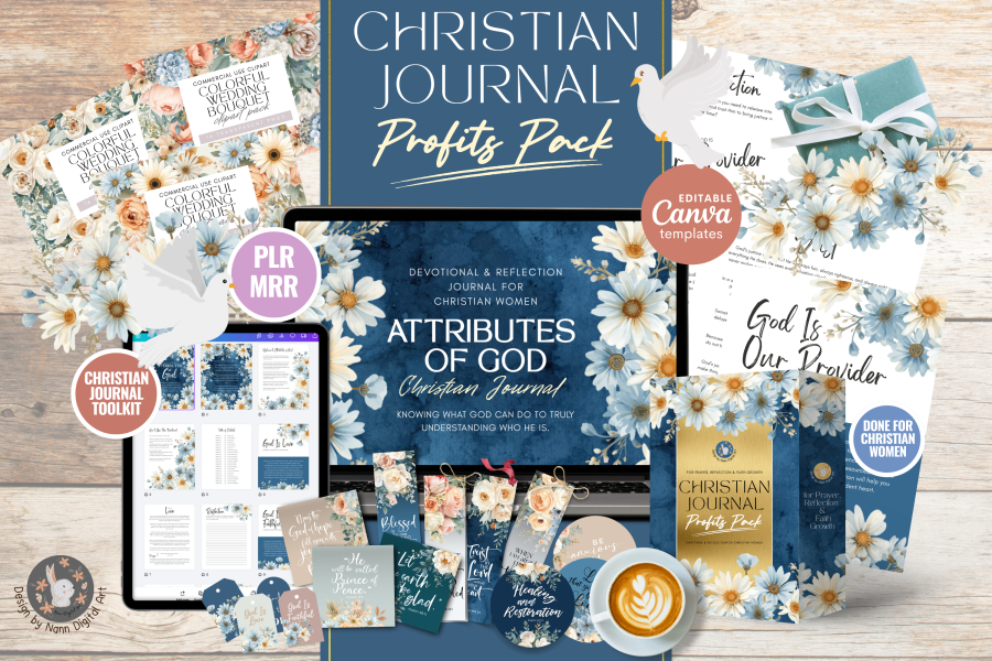Attributes of God Christian Devotional Canva Bundle