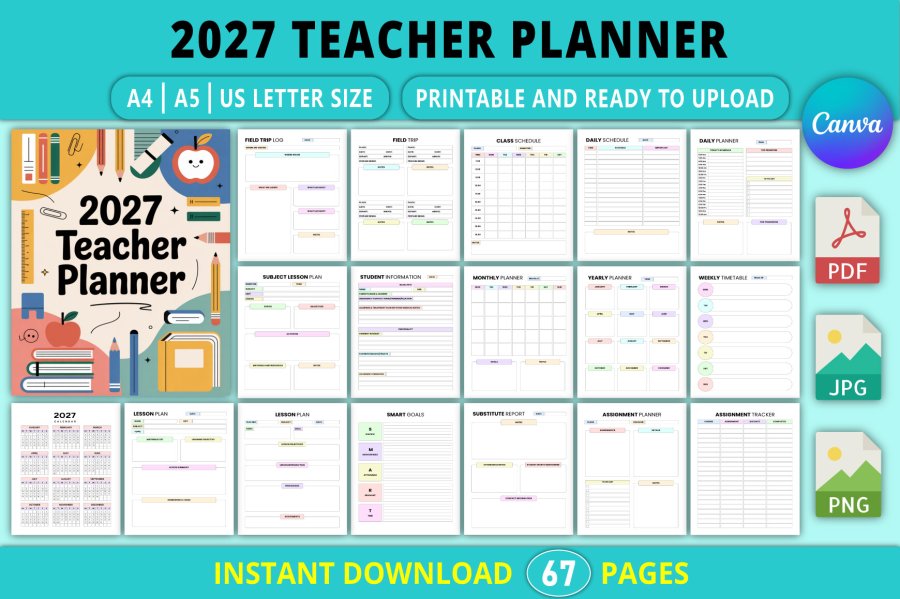Editable Teacher Planner