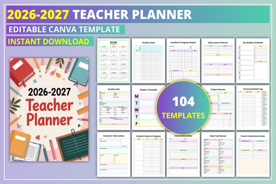 Editable Teacher Planner