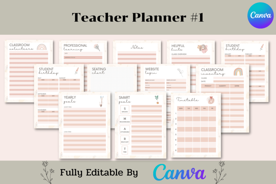 Editable Teacher Planner Canva Template