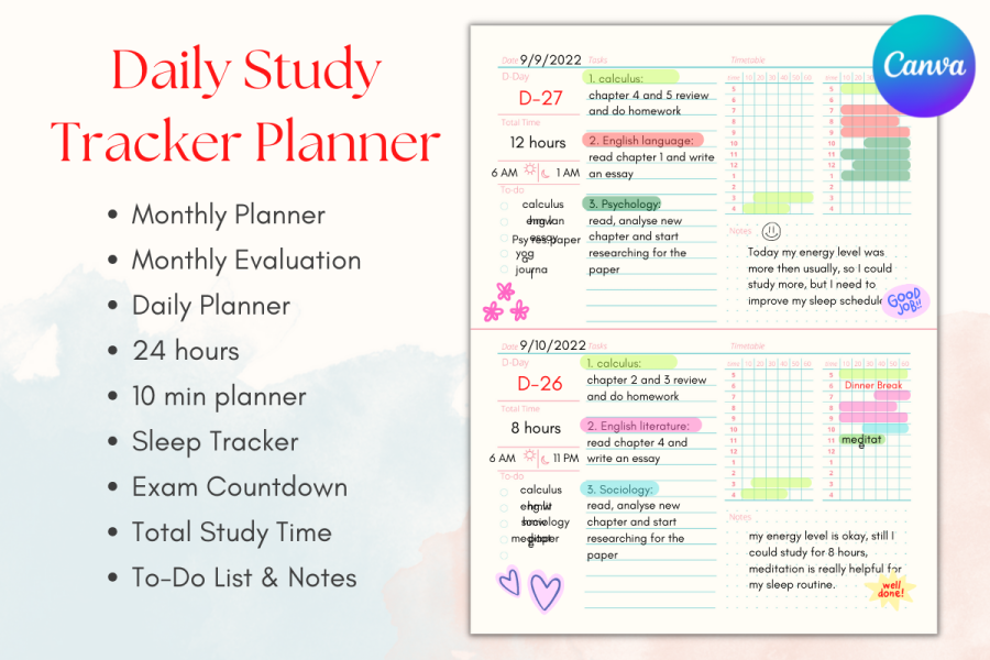 Colorful Study Planner Template
