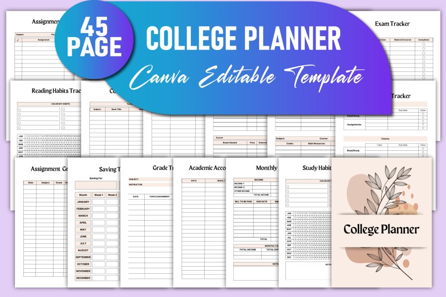 Editable College Planner