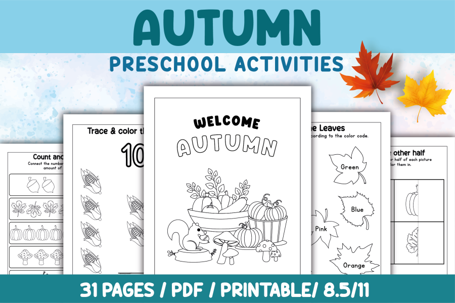 Autumn Preschool Activity Book