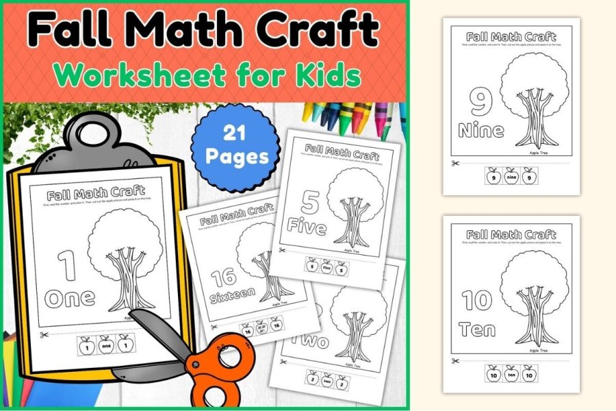 Fall Apple Tree Math Craft Activity