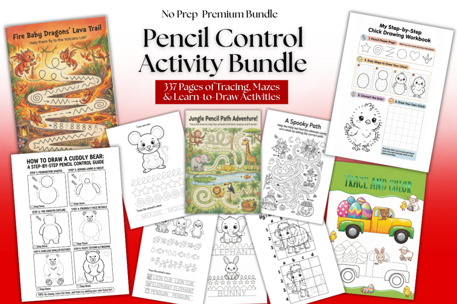Pencil Control Tracing Activity Bundle