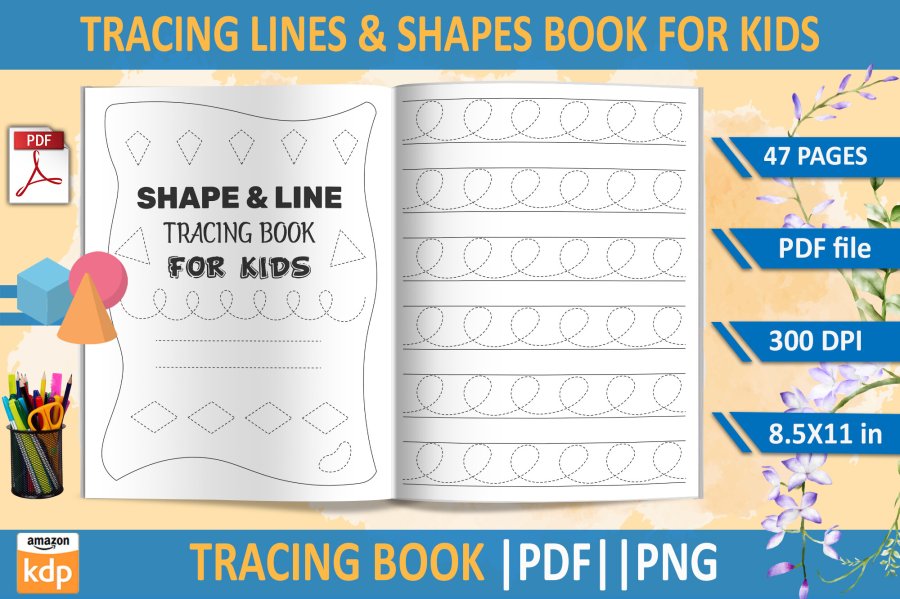 Tracing Lines and Shapes Book