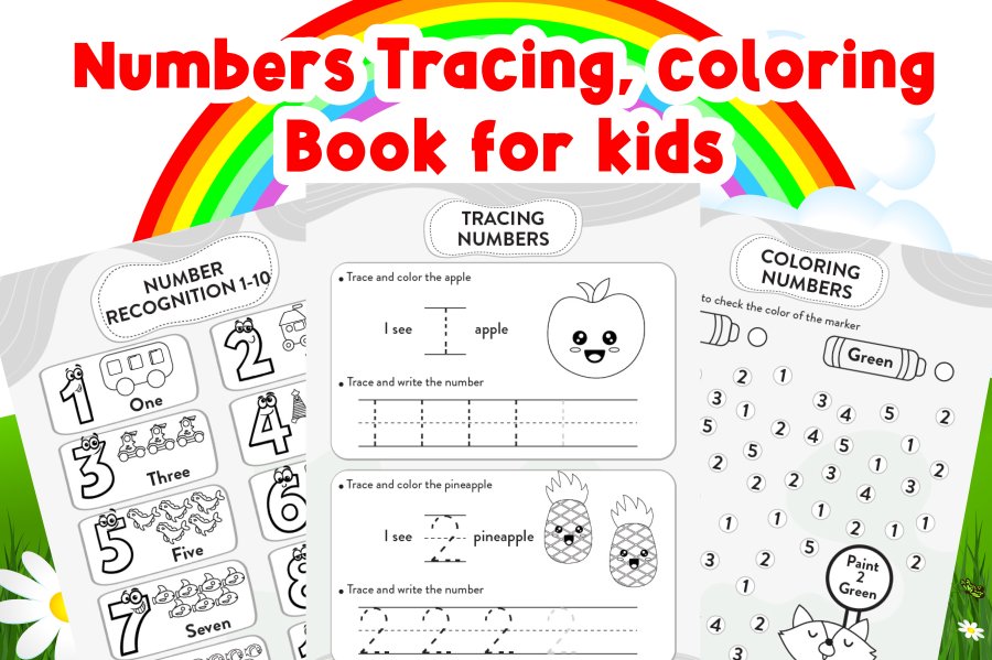 Numbers Tracing Coloring Book