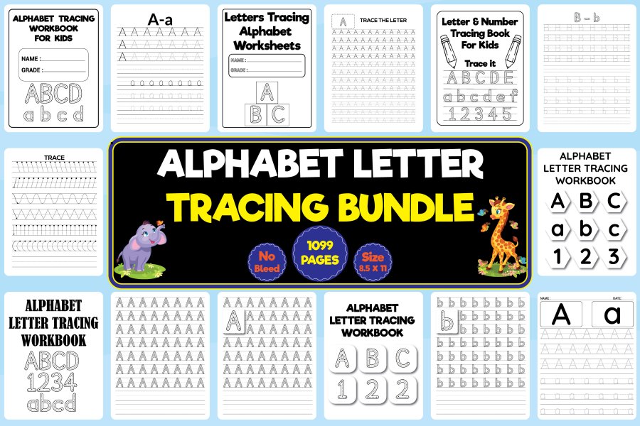 Alphabet Tracing Workbook Bundle