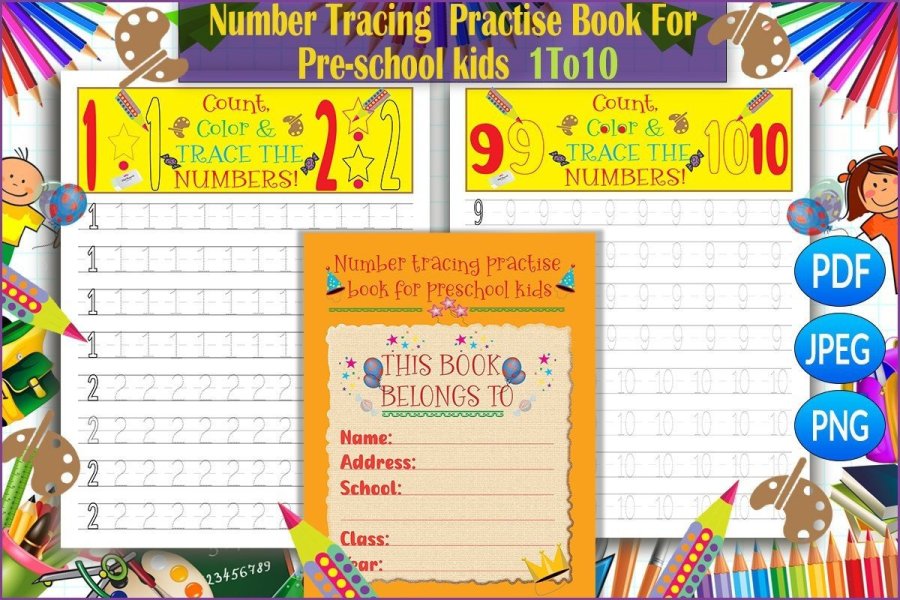 Number Tracing and Shape Practice Book