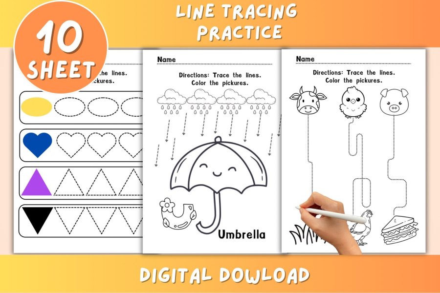 Kindergarten Line Tracing Workbook