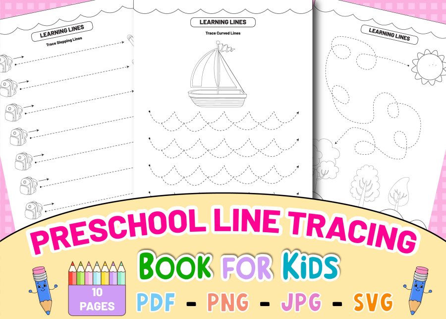Preschool Line Tracing Worksheets