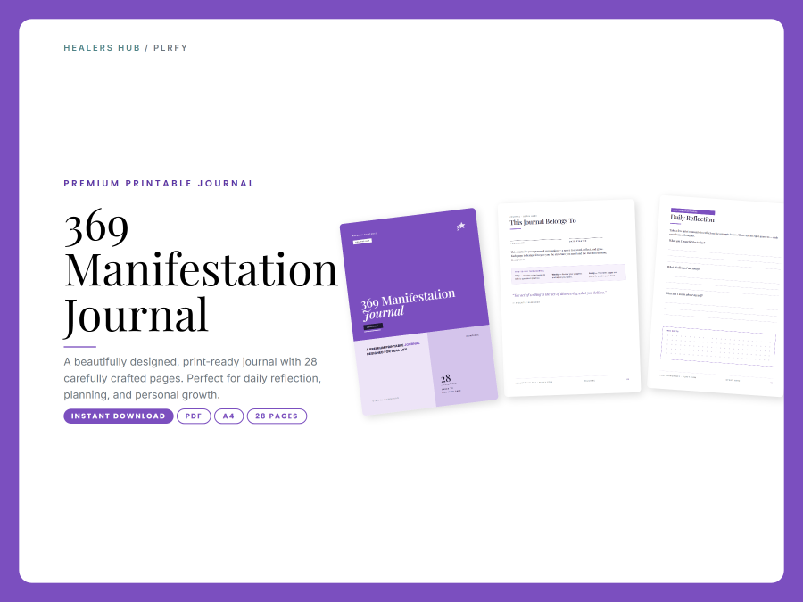 369 Manifestation Journal Printable