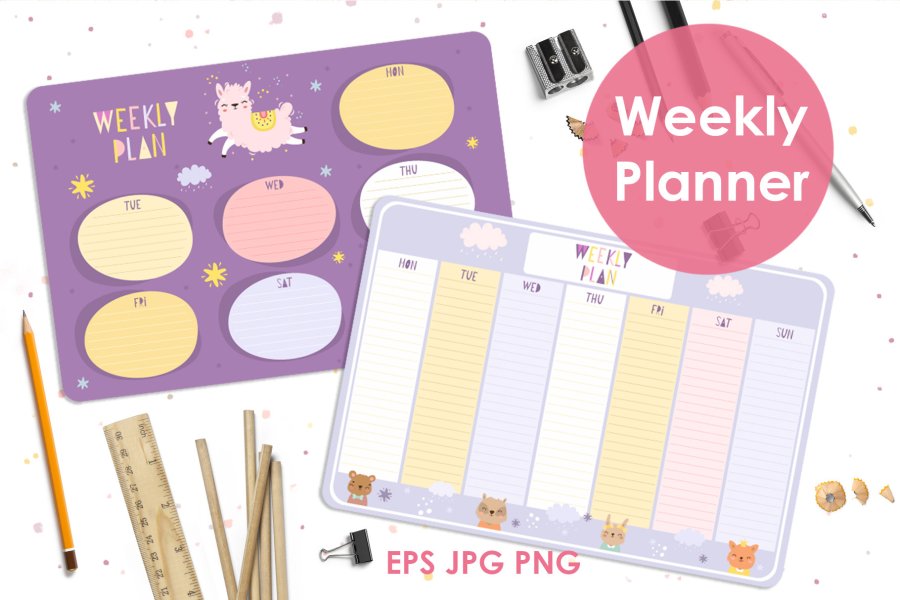 Cute Weekly Planner Templates