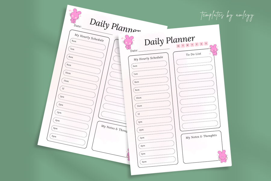 Kawaii Daily Planner Template