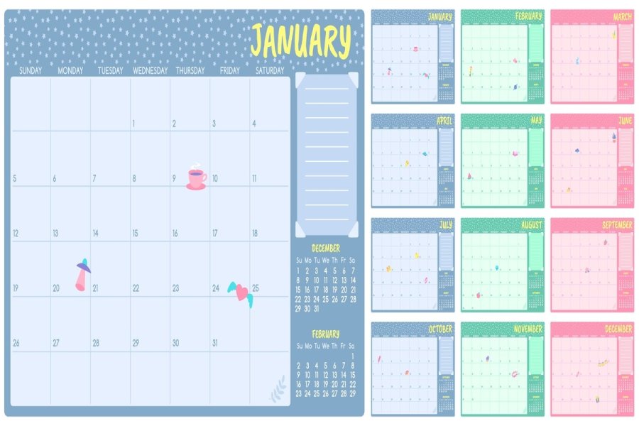 Cute Monthly Planner Template