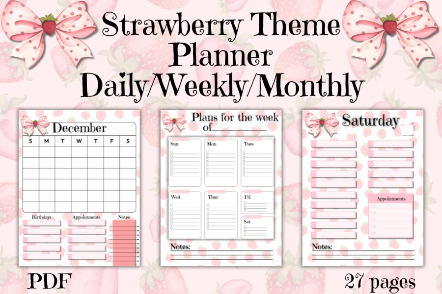 Strawberry Theme Digital Planner