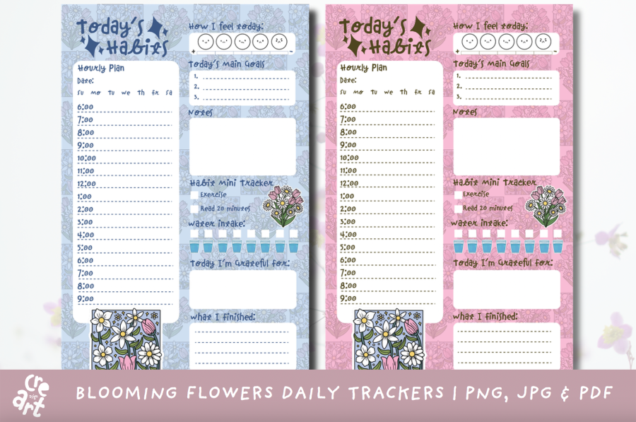 Blooming Flowers Daily Habit Tracker
