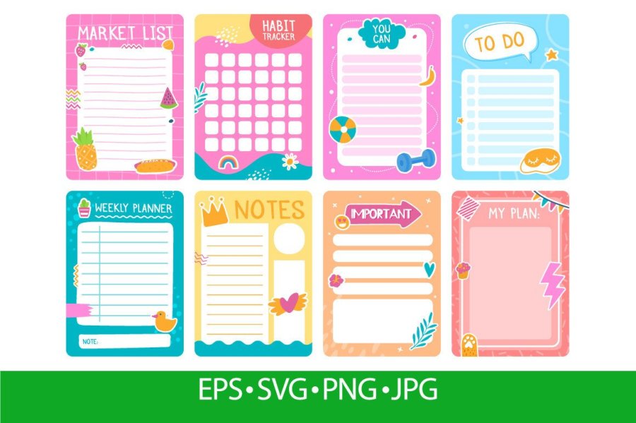 Cute Planner Pages with Stickers