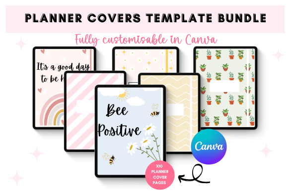 Cute Planner Cover Canva Templates