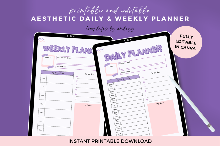 Aesthetic Cute Daily & Weekly Planner