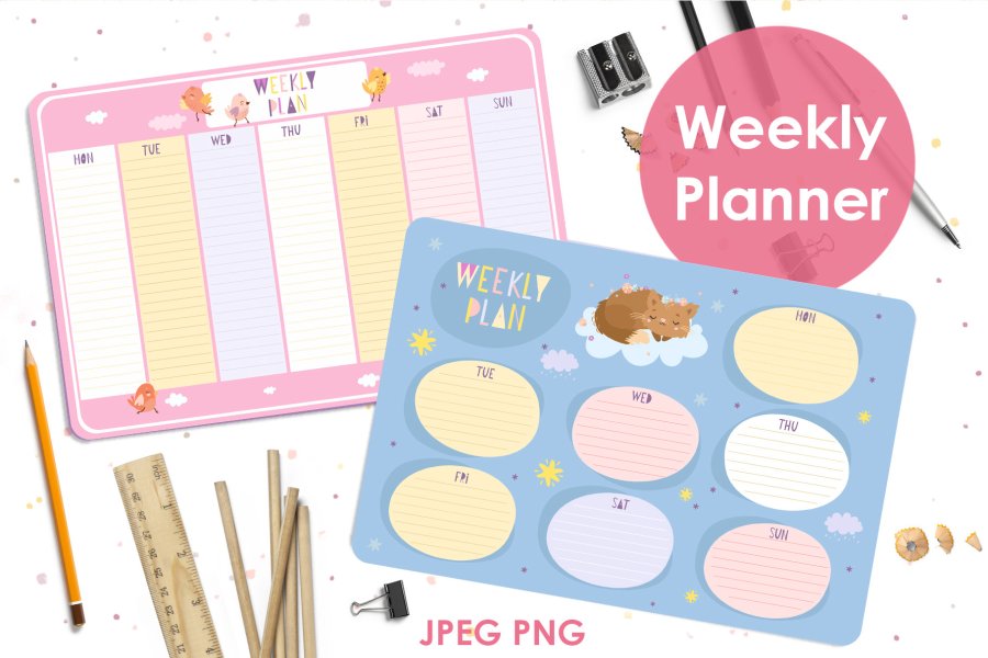 Cute Weekly Planner Templates
