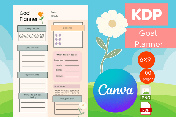 Pink Green Abstract Goal Planner