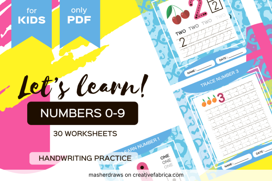Numbers 0-9 Tracing Worksheets