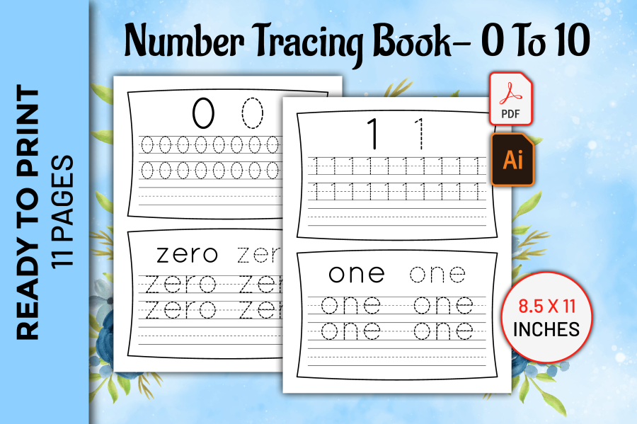 Number Tracing Book 0 to 10