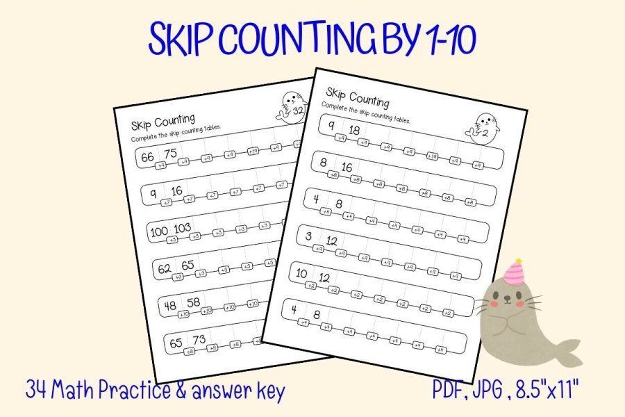 Skip Counting Math Worksheets