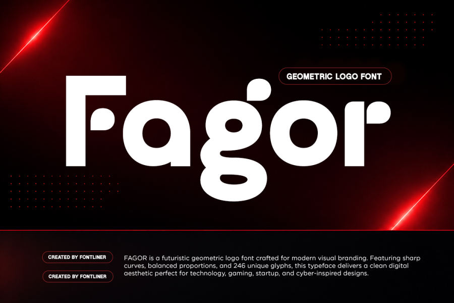 Fagor Geometric Futuristic Logo Font