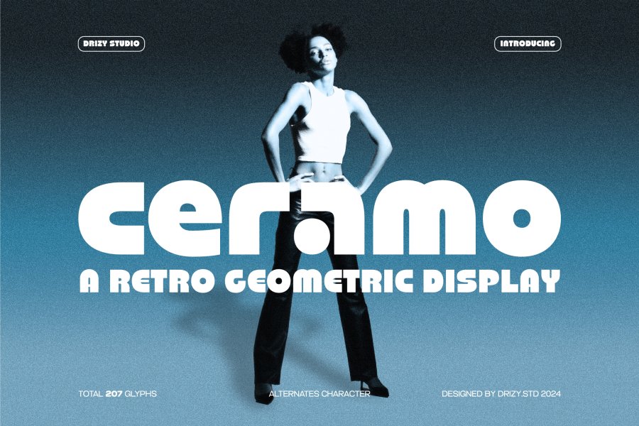 Ceramo Retro Geometric Display Font