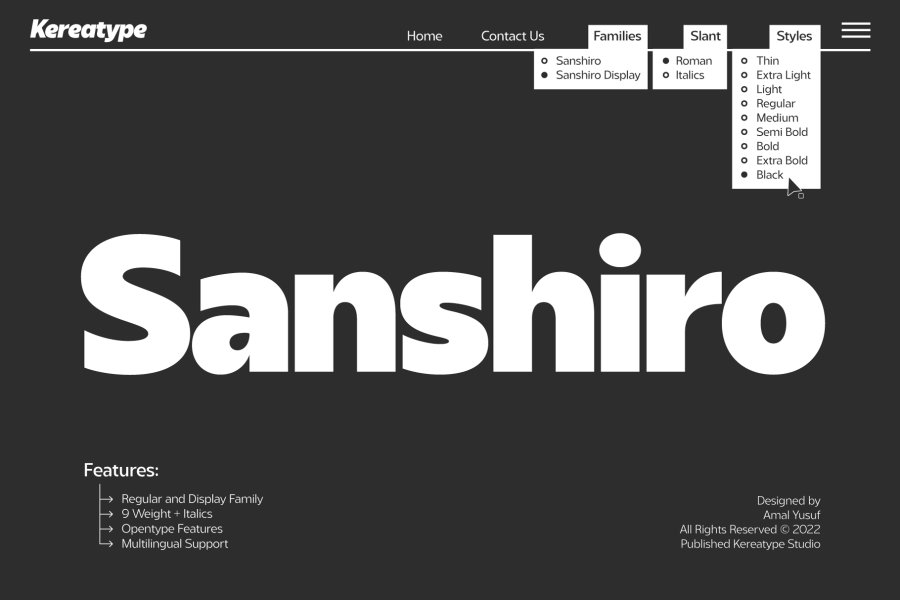 Sanshiro Geometric Sans Serif Font
