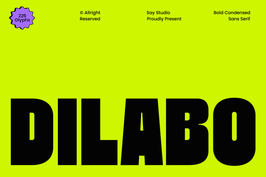 Dilabo Bold Condensed Sans Serif Font