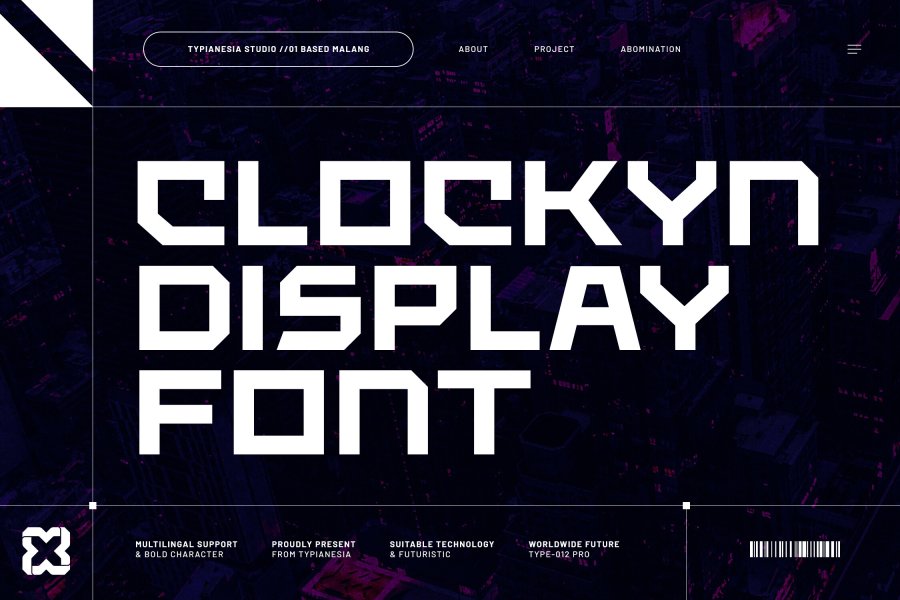 Clockyn Futuristic Display Font