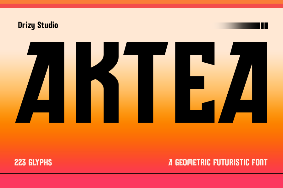 Aktea Futuristic Geometric Font