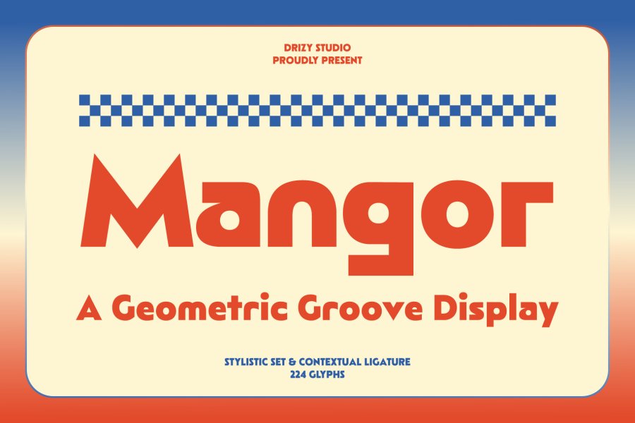 Mangor Geometric Groove Display Font