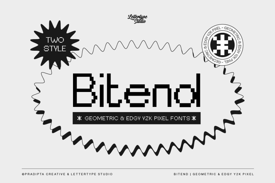 Bitend Geometric Pixel Y2K Font