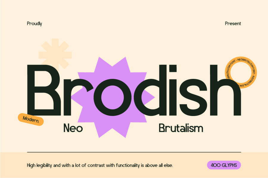 Brodish Neo Brutalist Font