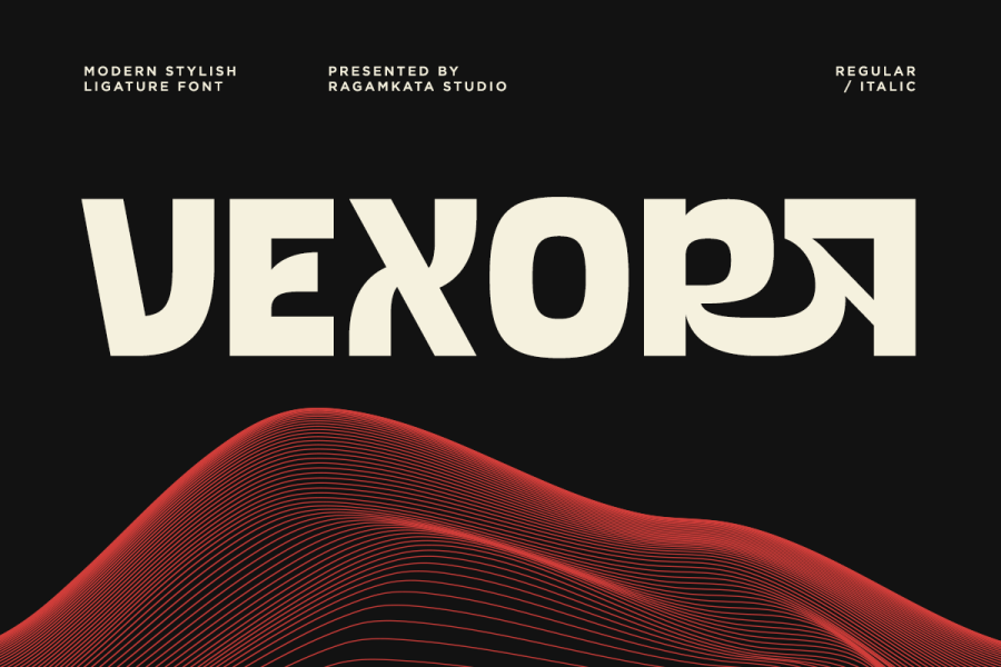 Vexora Modern Ligature Display Font