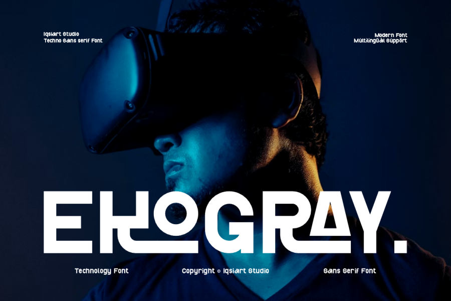 Ekogray Futuristic Display Font