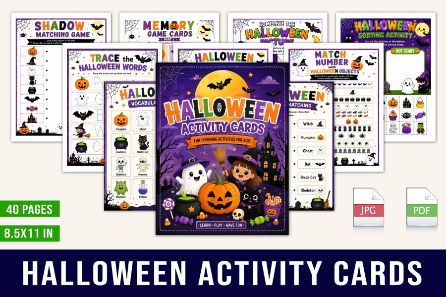 Halloween Activity Cards Printable Pack