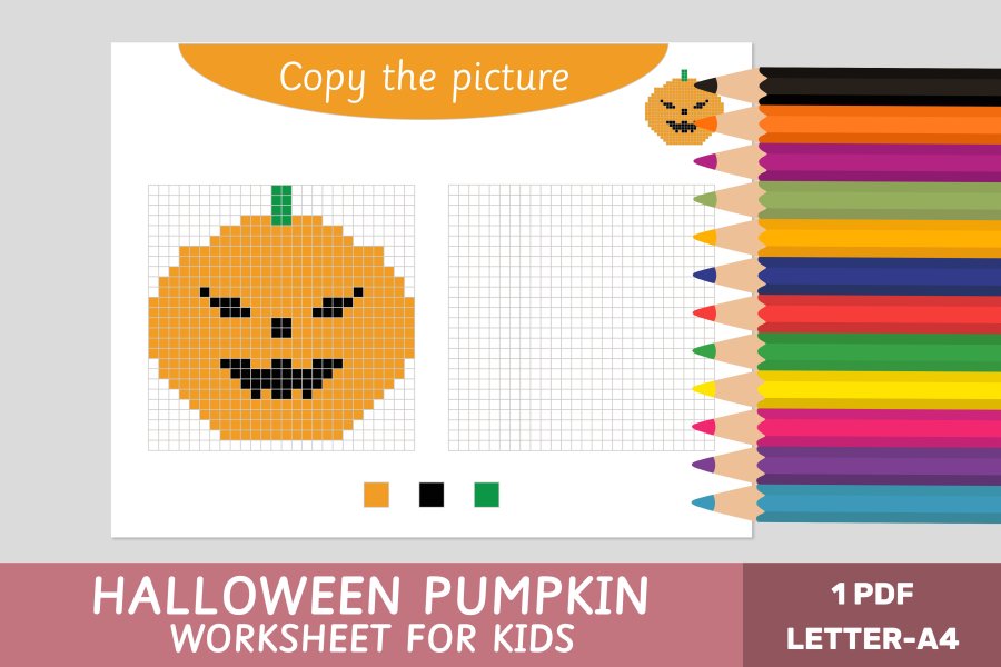 Halloween Pumpkin Copy Worksheet
