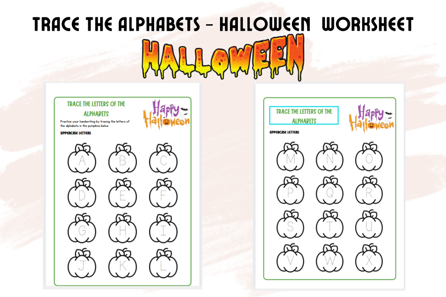 Halloween Alphabet Tracing Worksheet