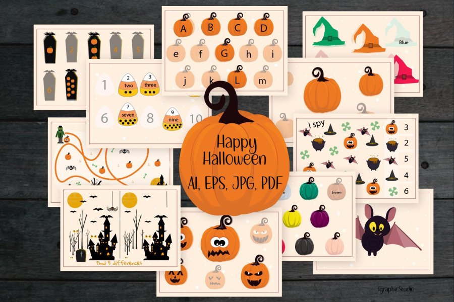 Halloween Activity Book for Kids
