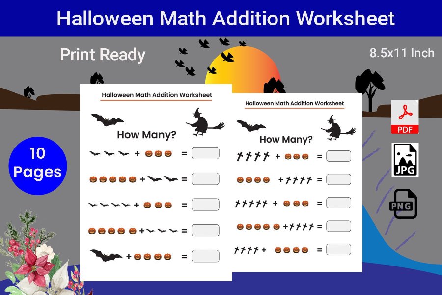 Halloween Addition Worksheets
