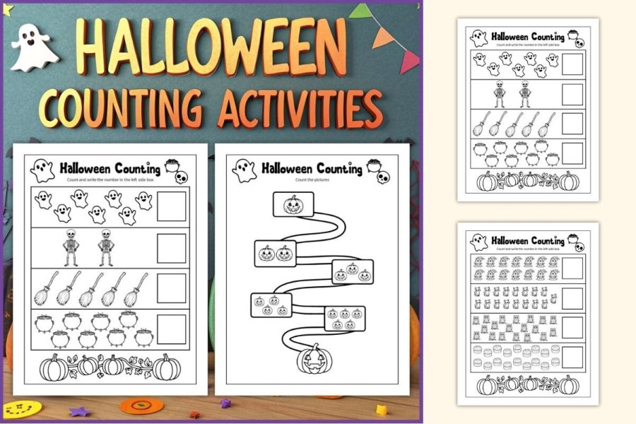 Halloween Counting Activities Worksheets