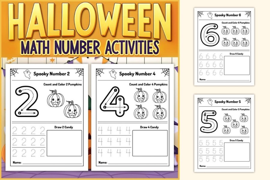 Halloween Math Number Worksheets